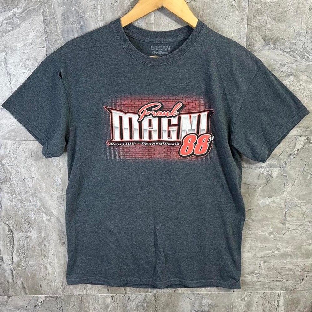 Grey NASCAR Frank Magni 88 tee Men's Medium Small hole as shown  #NASCAR